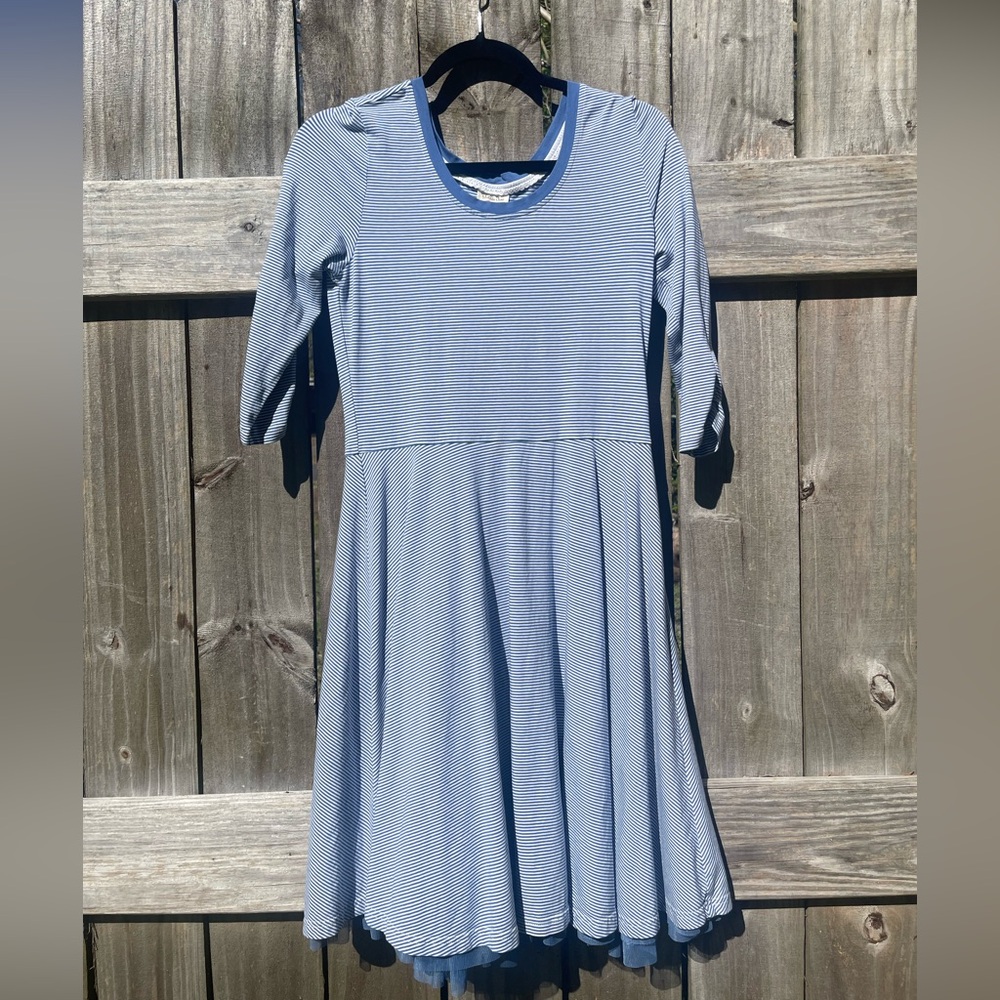 Matilda Jane Blue Striped Cotton Midi Dress Sz M
